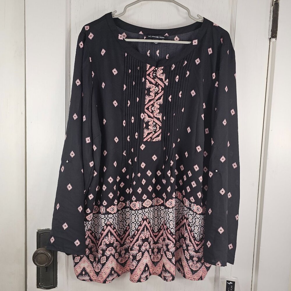 Zac & Rachel Woman Size 2X Blouse Top Long Sleeve NEW